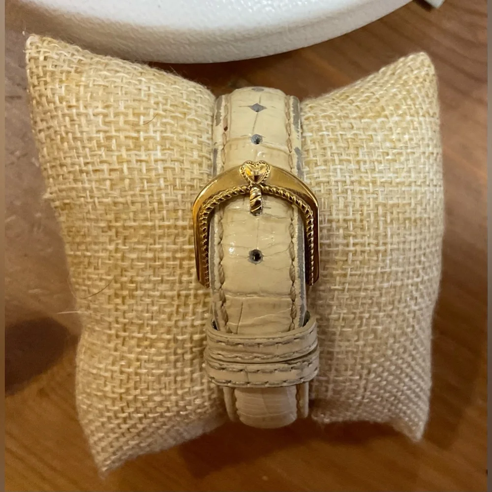 Judith Ripka: odyssey gold accents neutral floating heart CZ casual wrist watch